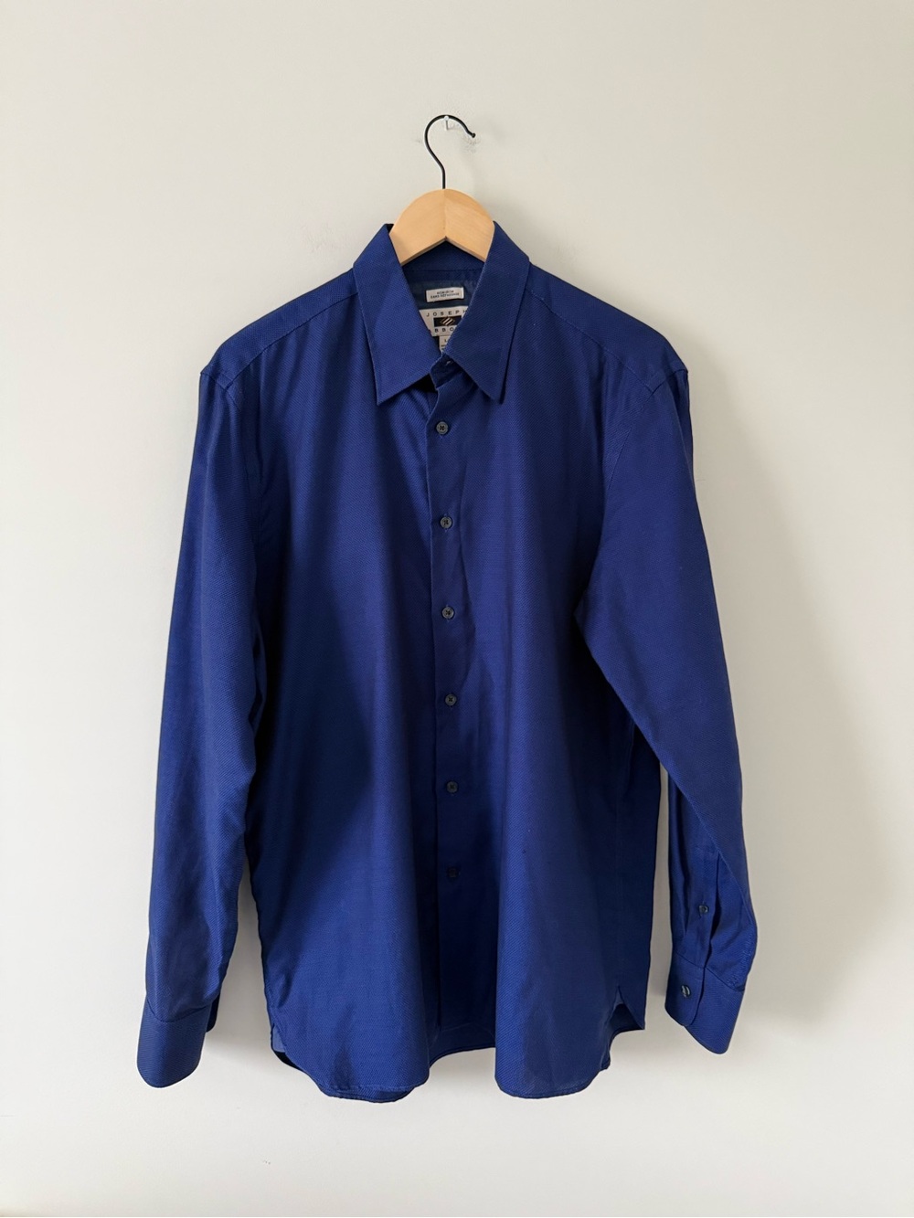 Joseph Abboud Deep Blue Long-Sleeve Dress Shirt 100% Cotton (size large)